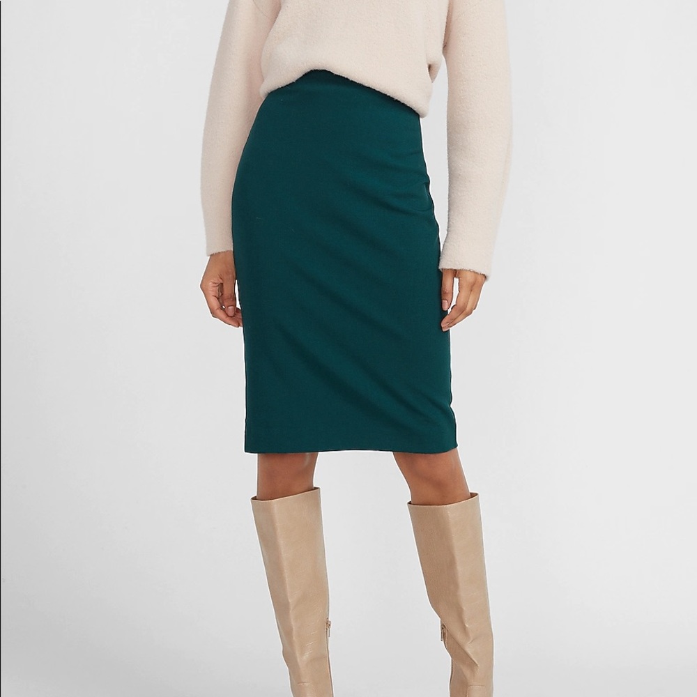 Philosophy Stretch Pencil Skirt Green:Gold Zipper